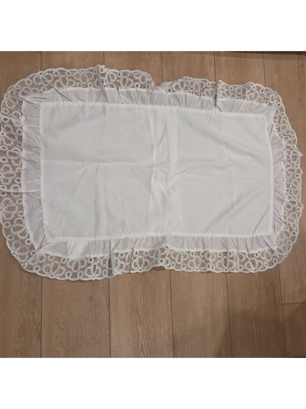 Vintage White Battenburg Lace 1 King Pillow Sham White Crown Crafts Inc. USA New